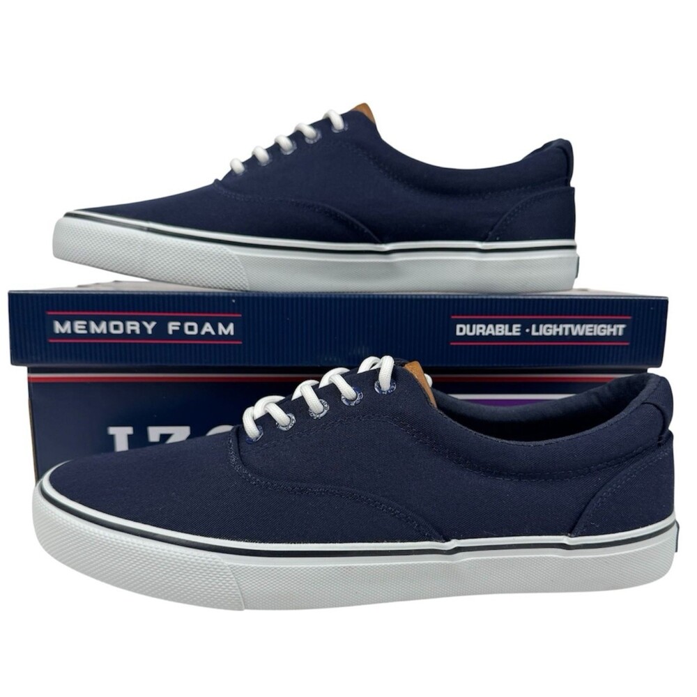 Izod Rangley Mens Size 10 Sneakers Canvas Lace Up Tennis Shoes Navy Blue New